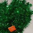 TURNMEON 33 Ft by 4.3" St. Patrick's Day Tinsel Garland Decoration with Shamrocks Green Clover Metallic Streamers St.Patrick's Day Decorations Outdoor Indoor Home Wall Door Window Irish Party Supplies