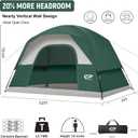 CAMPROS CP Tents for Camping, Waterproof Windproof Dome Tent, Dark Green, 4-6 Person