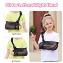 2 x Kids Arm Sling for Boys and Girls, Premium Mesh Toddler Arm Sling for Shoulder Elbow Wrist Injury, Black (Large)
