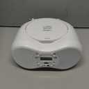 Boombox Portable CD Players for Home, JOVELL Stereo Sound System for Kids Seniors, AC/Battery Powered, Compatible with CDs/CD-R/CD-RW, Supports AUX Input/USB Input/Headphone, Sleep Timer (White X9C)