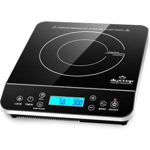 Duxtop Portable Induction Cooktop Burner, Induction Hot Plate with LCD Sensor Touch 1800 Watts, Silver 9600LS/BT-200DZ
