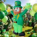Giant 12ft St Patrick's Day Inflatable Outdoor Decor Leprechaun Lucky Shamrock St Patrick Blow up Inflatable Yard Decoration Built-in 6 LEDs for Yard,Lwan,Garden