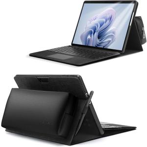 Omnpak Microsoft Surface Pro 11/10/9 Case, Lightweight Protective, Multiple Angle, Stylus Holder, Designed for Surface 11th Edition AI 2024/Pro 9 5G 13" 2022, Compatible with Type Cover Keyboard (Black with Accessory Pouch)