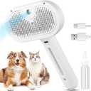 3-in-1 Steam Brush for Cats & Dogs – Hair Removal Comb with One-Click Release & Water Spray – Grooming Brush for Shedding, Long/Short Hair