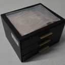 Frebeauty Clear Lid Jewelry Box,3-Layer Jewelry Organizer with Drawer,PU Leather Jewelry Organizers and Storage,Jewelry Boxes for Women,Jewelry Storage for Rings Earring Stud,Gift for Women(Black)