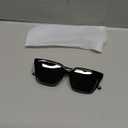 Large Square Sunglasses Trendy Polarized Sunglasses for Women Men Classic Retro Style UV400 Protection (Black / Grey)