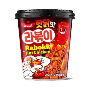 DELIEF Rabokki Hot Chicken Flavor 165g/5.82oz - Pack of 1, Korean Street Food, Ramen Noodle and Tteokbokki Rice Cake Combined in 1 - Quick and Easy Meal