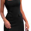 PRETTYGARDEN Womens Summer Sleeveless Mini Dress Square Neck A Line Short Cocktail Party Dresses Trendy 2026 Spring Clothes (Black, L)