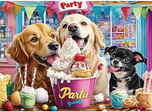 300 Pieces Puzzles for Adults | Dog Birthday Party Jigsaw Puzzles 300 Piece for Children Adults Seniors | Sturdy,Safe | Engaging & Educational Toys Great Gift for Boys Girls 20.5 x 15 in