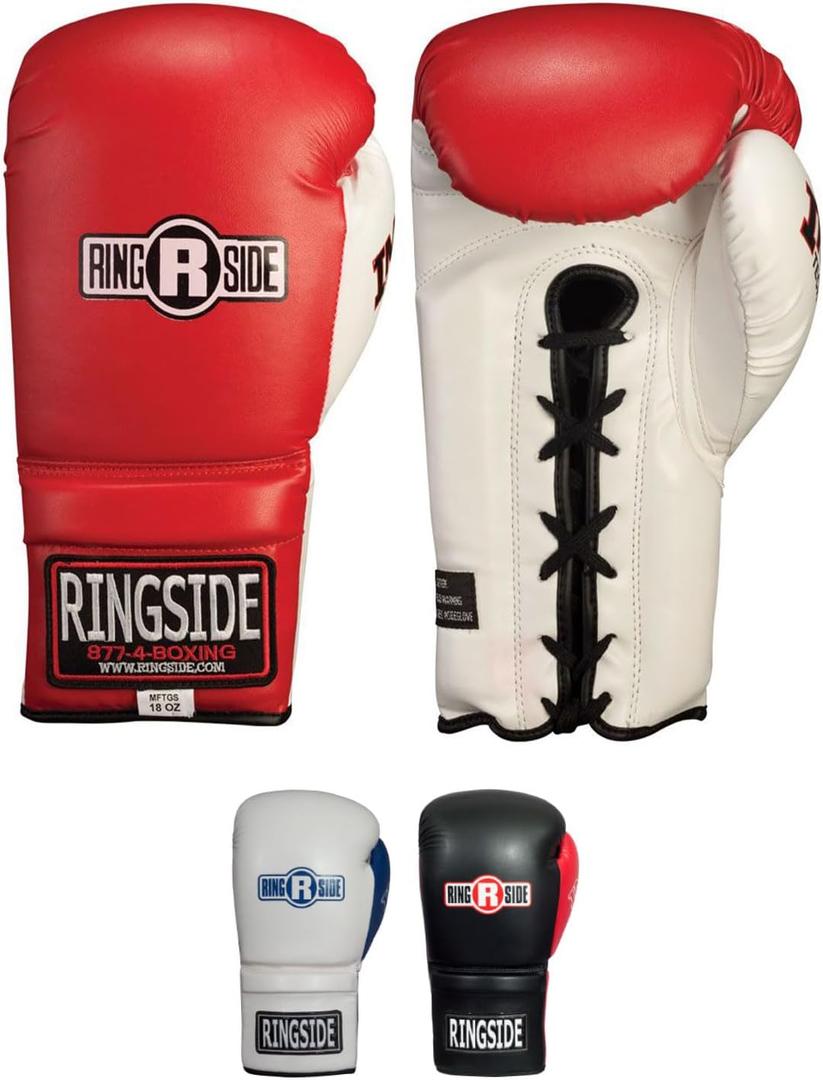 Ringside Lace IMF Tech Boxing Training Sparring Gloves (14 OZ, Red)