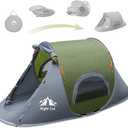 Night Cat Pop-up Camping Tent: 1 Person Tent Waterproof Instant Easy Setup Outdoor Tent (Army Green)