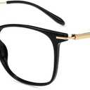Firmoo Blue Light Glasses for Women Men, Reading Glasses 0.0x-3.0x, Ultra Light Square Frame, Premium TR90 & Metal Blend