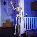 JOYIN 5 FT Halloween Skeleton Life Size, Stayable Posable Skeleton Decor, Full Body Movable Joints Giant Skeletons for Halloween Decoration Outdoor, Haunted House Prop, Spooky Scary Graveyard Party