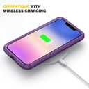 Diaclara Compatible with iPhone 11 Case, Full Body Rugged with Built-in Touch Sensitive Anti-Scratch Screen Protector, Soft TPU Bumper Case Clear Compatible with iPhone 11 6.1" (Purple and Clear)
