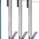 Shower Door Hooks 10 in, Shower Hooks for Towels, Heavy Duty Drilling-Free Extended Towel Hooks for Bathroom Frameless Glass Door, Over The Door Towel Hooks 3 Packs Silver