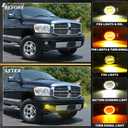 Led Fog Lights with Daytime Running Light & Turn Signal Light for 2002-2008 Dodge Ram 1500, 2003-2009 Ram 2500/3500 Pickup & 2004-2006 Durango - Bumper Driving Fog Lamps OEM Replacement(Amber)