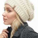 FURTALK Winter Slouchy Beanie Hat for Women Warm Cable Knit Strench Skull Cap