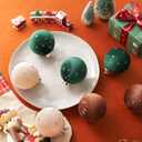 Christmas Ball Ornaments, 15 Pcs Ornaments with Velvet, Multicolor Xmas Decorations for Christmas Tree Holiday Decor (Green & Khaki)