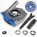 HERZO Aluminum Dust Shroud for Angle Grinder 4.5 inch and 5 Inch, Includes 5Inch Diamond Grinding Cup Wheel