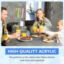 Straw Holder for Cabinet Door,9.6'' Large Acrylic Straws Organizer Storage Dispenser,Kitchen Accessories Container,with 8pcs Double-sided Tape,10 Sheet Note Paper,1pc Brush(Clear)