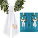 2 Pack Wreath Sash for Front Door Monogrammed Embroidery Wreath Sash for Boxwood Front Door Porch Wreath Garland Decor(Letter B)
