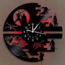 Decorative Vinyl Wall Clock with 12 InchesScience Fiction Film Themed Clocks, Vinyl Records Wall Clock, LED Light Wall Decor, Unique Birthday Gifts for Men,Kids