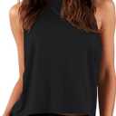 LASLULU Womens Crop Tops Sleeveless Workout Tops Halter Neck Cropped Tank Flowy Athletic Shirts Muscle Tank Medium Black