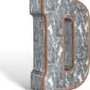 CraftyCrocodile 7" Galvanized Metal Letters for Wall Decor - 3D Letter D for Hanging & Free Standing - Decorative Rustic Alphabet Letters for the Living Room, Bedroom, Kitchen