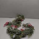 Christmas Garlands Decorations Artificial Plants with Poinsettias Artificial Christmas Flowers Glitter Berry Pinecone Greenery Stems Front Door/Fireplace Hanging Decoration for Winter (1pc-Red)