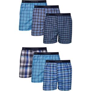 Hanes Men's Tagless Boxer Underwear, Exposed Waistband, Multi-pack XL