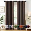 MIULEE Chocolate Brown Blackout Curtains for Bedroom Living Room 72 Inches Long 2 Panels, Thermal Insulated Room Darkening Drapes Grommet Noise Reducing Light Blocking Window Treatments 40x72 Inch