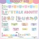 2 x Conversation Starters Bulletin Board Set Pastel Talk About Social-Emotional Communication Bulletin Board Discussion Learning Paper Cuts Back to School Party Motivational Classroom Chalkboard Decor