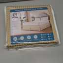 MIYE Pleated Waffle Weave Bed Skirt, Tailored Dust Ruffle 12 Inch Drop Easy Fit, Machine Washable,No Split Corners (Beige, Twin - 12" Drop)