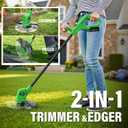 Cordless Weed Wacker 20V, 22.0Ah Battery Powered String Trimmer with Charger, 10-Inch Electric Grass Trimmer Edger for Yard and Garden, Green