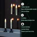 yunsheng 8.6Inches LED Window Candles Dusk to Dawn Light Sensor Timer, 6PCS Battery Operated Flameless Taper Candles with Drip Texture, Suction Cups and Removable Black Base, Christmas Home Decor