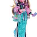 Monster High Doll, Lagoona Blue in Crop Top and Sporty Maxi Skirt with Pet Fish Neptuna and 7 Accessories Like Shell Sunglasses, Snack and Purse