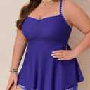 Summer Mae Women Plus Size Two Piece Tankini Swimsuits Flowy Bathing Suits Tummy Control Swimwear with Shorts Undersea Garden 18 Plus (Purple)