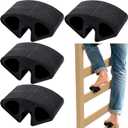 4 Pcs Rubber Dorm Bed Ladder Foot Support, Dorm Bed Step Protector Fit for 0.77 Inch Rails, Anti-Slip Bed Ladder Foot Support for College Dorm Loft Steps