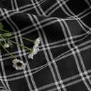 2 x Solino Home Table Runner 90 Inches Long - 100% Pure Linen Marseille Plaid Black Table Runner 14 x 90 Inch for Dining