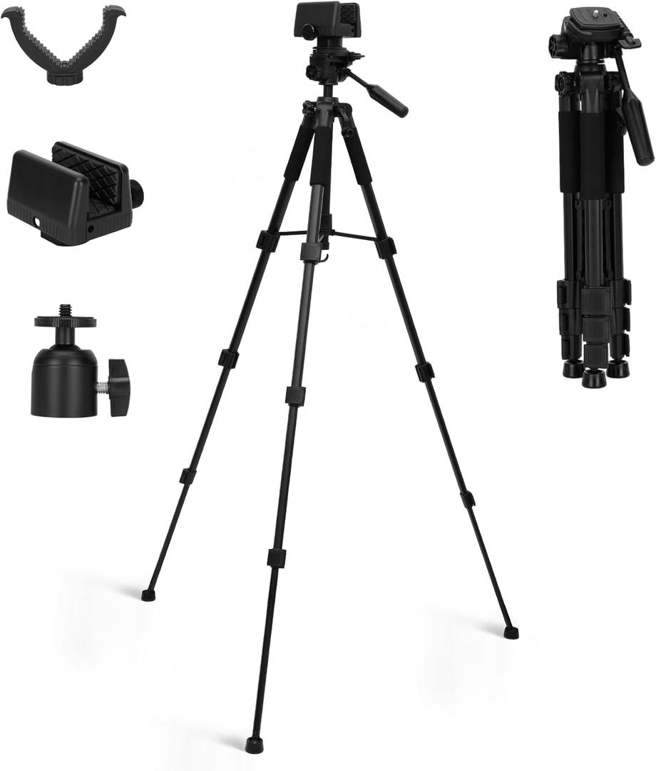 Shooting Tripods for Rifles with Modular V Yoke Head, Rifle Clamp  360 Rotation; Height adjusts from 21 - 60Hands Free Operation Lightweight Aluminum Shooting Rest
