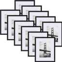 CRUGLA 8x10 Picture Frame Set of 11, Display Pictures 5x7 with Mat or 8x10 Without, Multi Photo Frames Bulk, Wall and Tabletop Display, Black