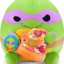 Snackles Ninja Turtles Donatello 14" Plush by ZURU, Cuddly Squishy Comfort Plush with Teenage Mutant Ninja Turtles Theme and Pizza Snack Accessory (14 in)