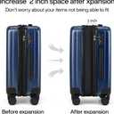 Hanke 24 Inch Expandable Checked Luggage Lightweight PC Hard Case Luggage Suitcases with Wheels Travel Luggage Rolling Large Suitcase Travel Luggage Bag for Go to University.(Dark Blue)