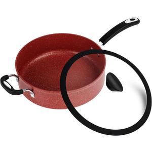 The All-In-One Stone Sauce Pan by Ozeri - 100% APEO, GenX, PFBS, PFOS, PFOA, NMP and NEP-Free German-Made Coating, 5.3 Quarts