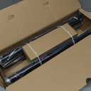 Ceramic Curtain Rods Black for Windows 66 to 120 Inches Adjustable Length Heavy Duty 1" Diameter Window Curtain Rod with Modern Leaf Pattern Decorative Finials for Bedroom Kitchen Living Room