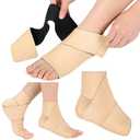 Geiserailie 2 Pcs Ankle and Foot Compression Wrap Adjustable Ankle Support Brace Lymphedema Wraps Medical Grade Compression Circulation Support Lymphedema Garments for Men Women 20-40mmhg
