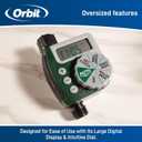 Orbit Programmable Digital Hose Watering Timer - 1 Outlet - Battery Powered - with LCD Screen - Built-in Rain Delay - Water-Resistant - 62061