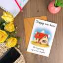 Penitue Funny Housewarming Greeting Card, Happy New Home Gift Card with Envelope Meaningful Moving House Postcard for Friends & Colleagues Family Celebration
