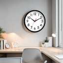 Wall Clock Small Analog 8 Inch Silent Non Ticking Battery Operated Modern Simple Decorative for Kitchen Office Bedroom Bathroom Living Room(Black)