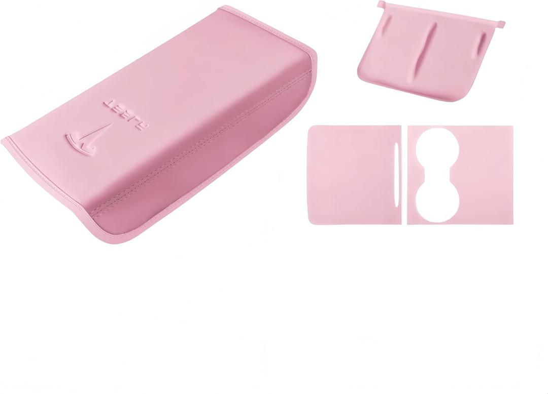 Center Console Cover 3Pcs Designed for Tesla Model 3/Y 2021-2025(Not for Model 3 Highland/Model Y Juniper),Center Console Accessories for Model 3/Y Interior Light Pink